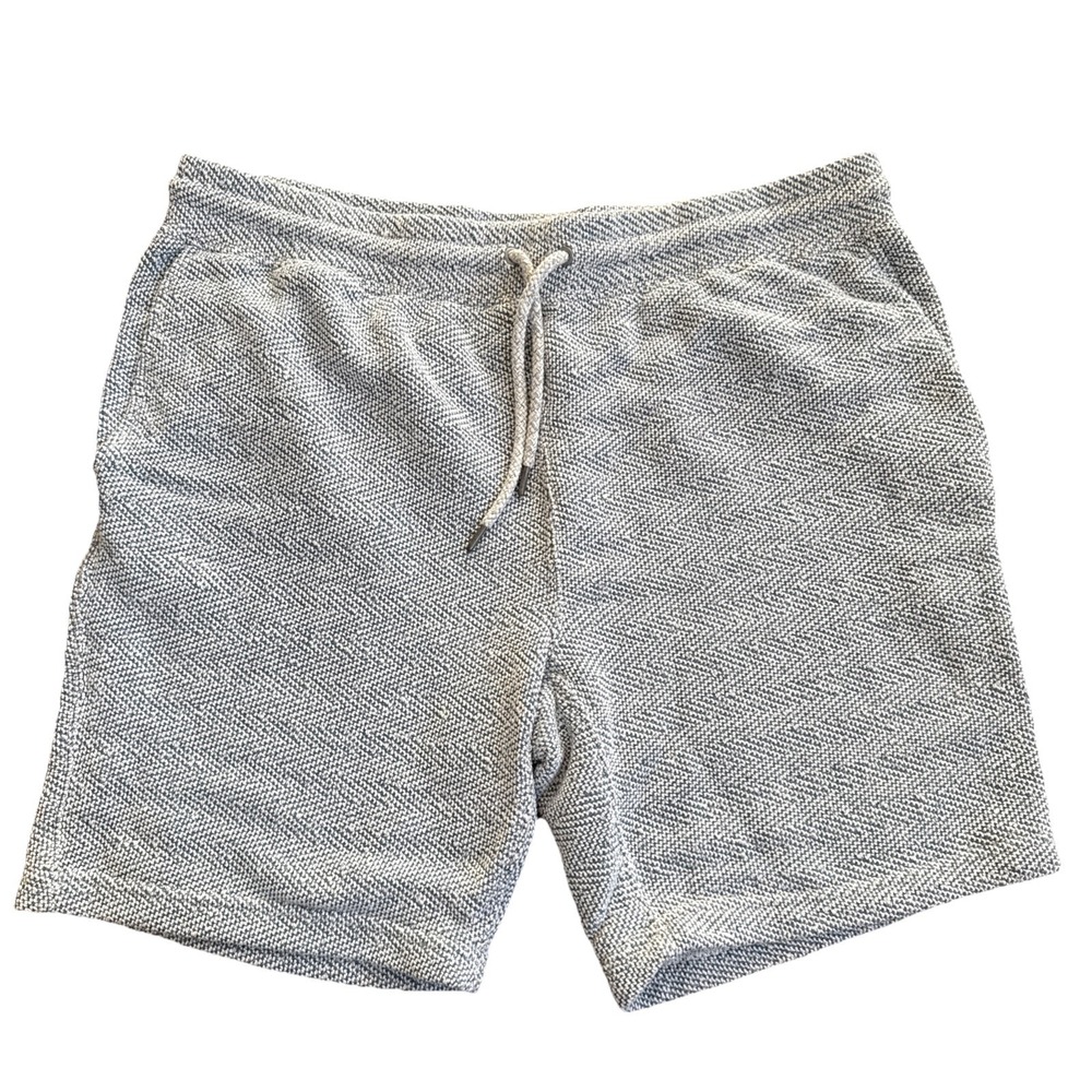 Faherty Terry Cloth Shorts Men XXL Herringbone Blue 8" Inseam Beach Lounge